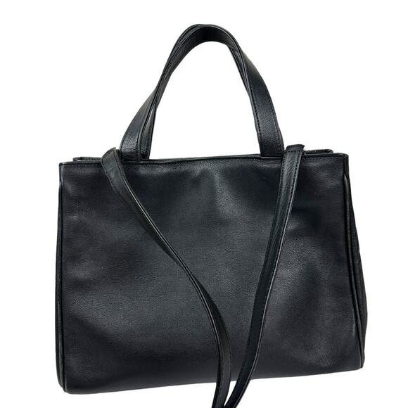 Paloma Picasso Vintage Black Leather Satchel - Picture 3 of 4